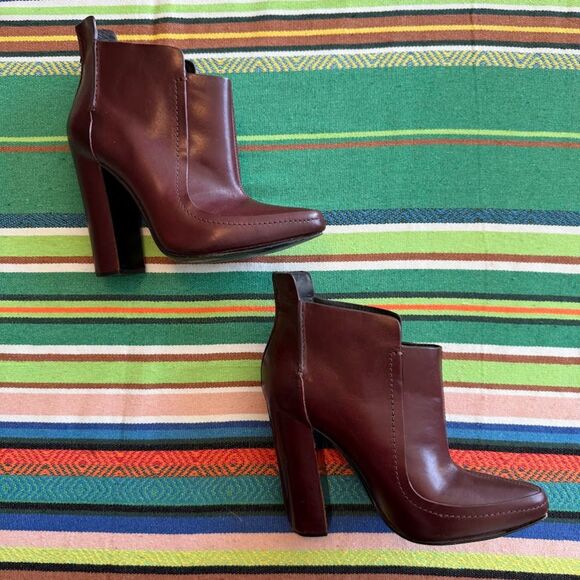 Alexander Wang Kim Oxblood Leather High Heel Ankle Booties with Pointed Toe EU36 - Picture 10 of 16